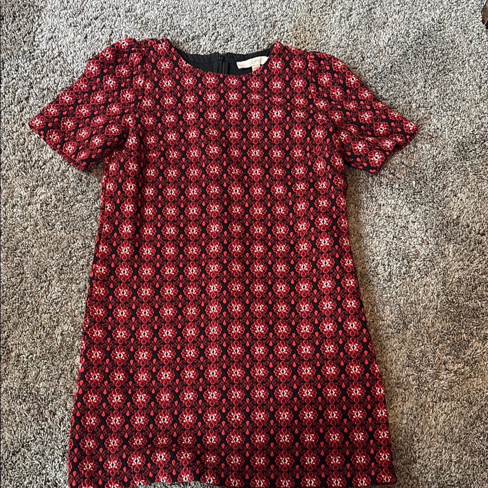 Red and Black Patterned Dress